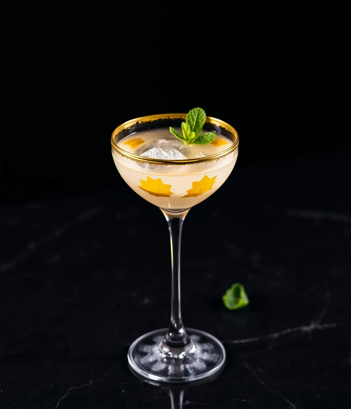 Cocktail served in a glass with garnish