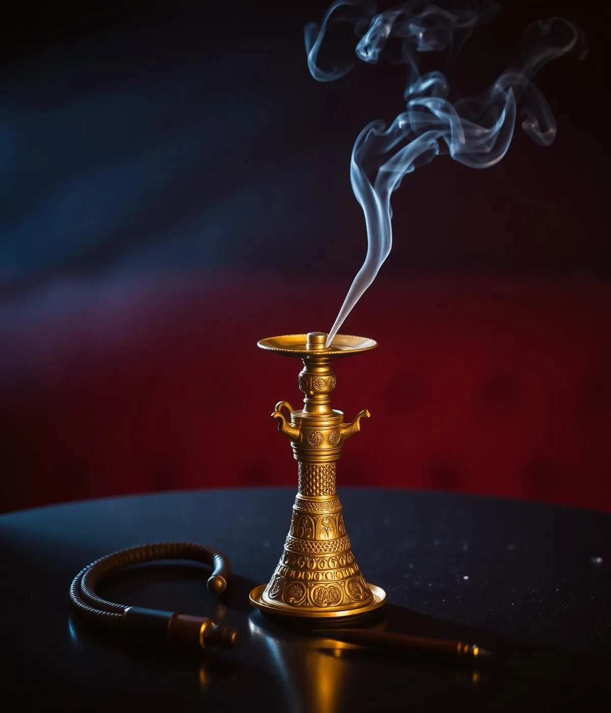 Shisha pipe arranged for lounge service